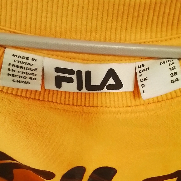 Vintage Women's FILA Brand Sporty Cropped Sweatshirt, Very Unique Mustard Yellow - Picture 2 of 2